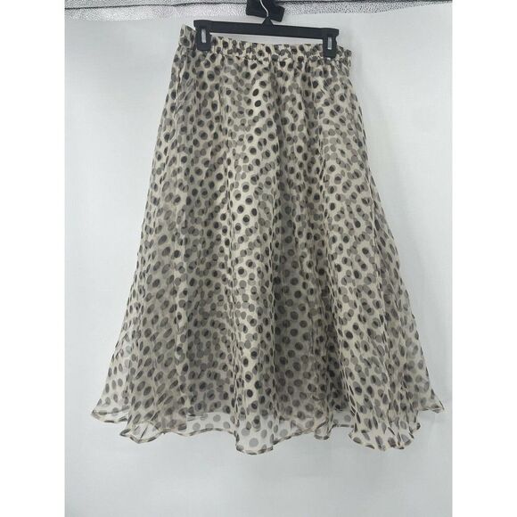 Anthropologie Dhruv Kapoor Kimmie Size Small Polka Dot A Line Midi Skirt - Picture 4 of 7
